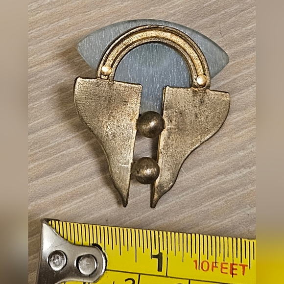 Vintage RARE Designer EFFEX Blue Gold Tone Retro Post Earrings - Picture 9 of 9